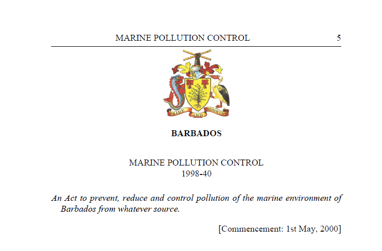 Marine Pollution Control Act CAP. 392A