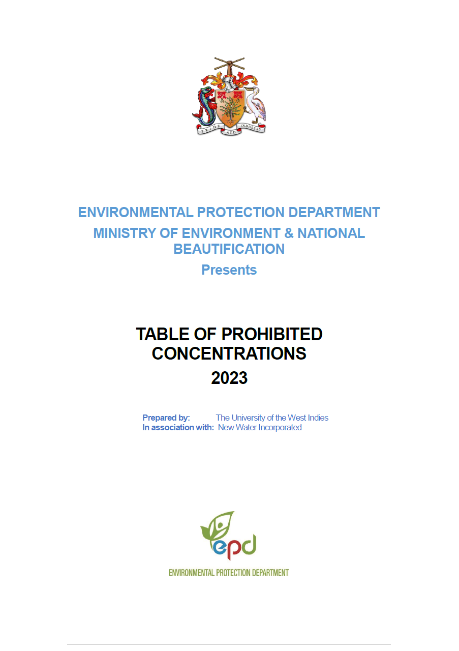 Table of Prohibited Concentrations
